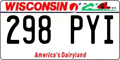 WI license plate 298PYI