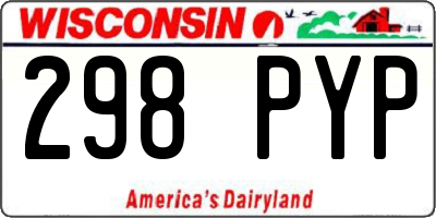WI license plate 298PYP