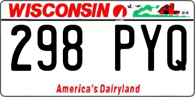 WI license plate 298PYQ