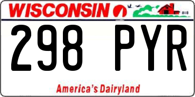 WI license plate 298PYR