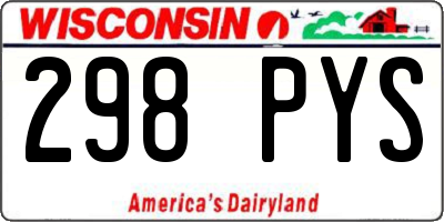 WI license plate 298PYS