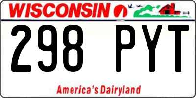 WI license plate 298PYT