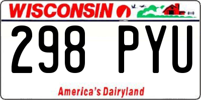 WI license plate 298PYU