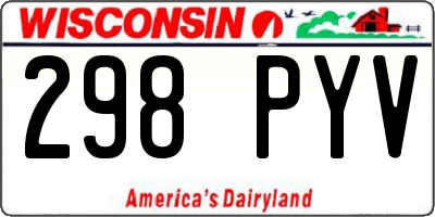 WI license plate 298PYV