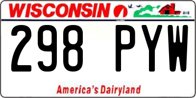 WI license plate 298PYW