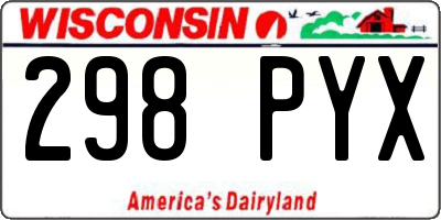 WI license plate 298PYX