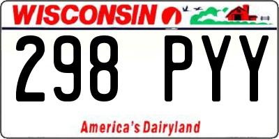 WI license plate 298PYY