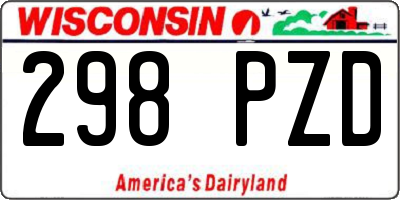 WI license plate 298PZD