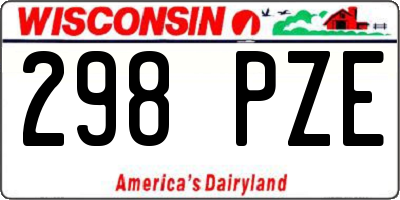 WI license plate 298PZE