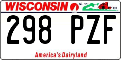WI license plate 298PZF