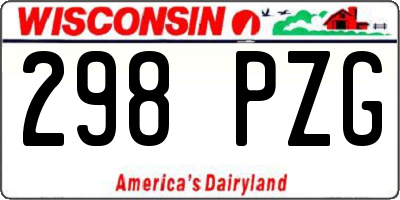 WI license plate 298PZG