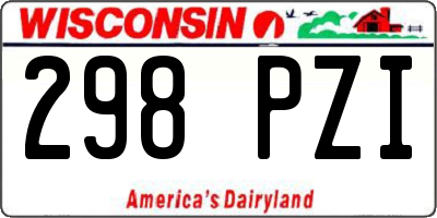 WI license plate 298PZI