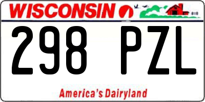 WI license plate 298PZL