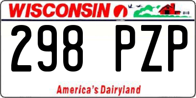 WI license plate 298PZP