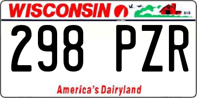 WI license plate 298PZR