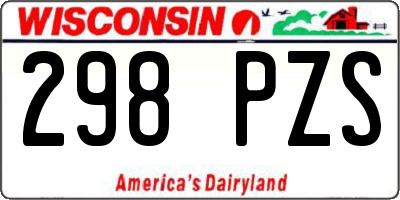 WI license plate 298PZS