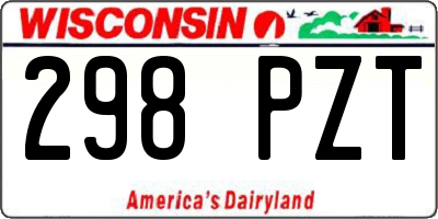 WI license plate 298PZT