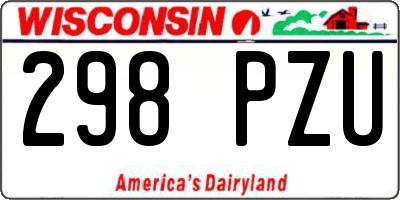 WI license plate 298PZU