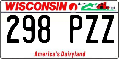 WI license plate 298PZZ