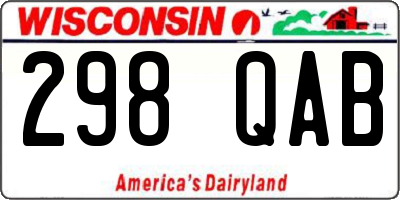 WI license plate 298QAB