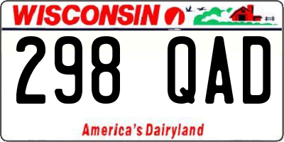 WI license plate 298QAD