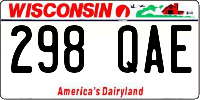 WI license plate 298QAE