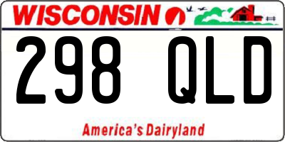 WI license plate 298QLD