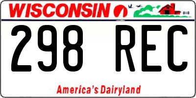 WI license plate 298REC