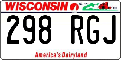 WI license plate 298RGJ