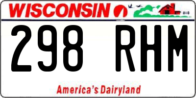 WI license plate 298RHM