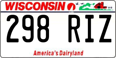 WI license plate 298RIZ