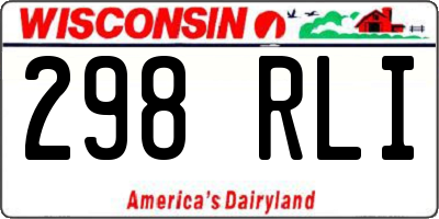 WI license plate 298RLI