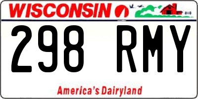 WI license plate 298RMY