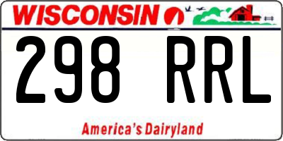 WI license plate 298RRL