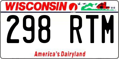 WI license plate 298RTM