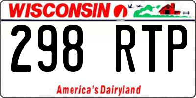 WI license plate 298RTP