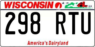 WI license plate 298RTU