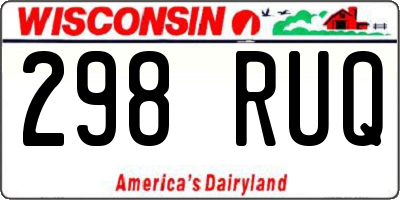 WI license plate 298RUQ