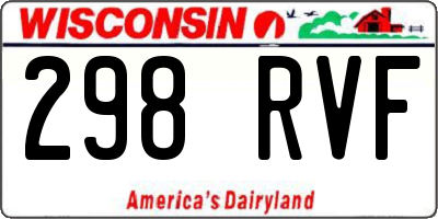 WI license plate 298RVF