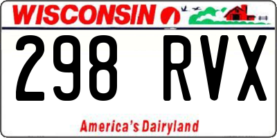 WI license plate 298RVX