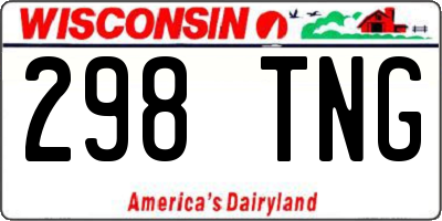 WI license plate 298TNG