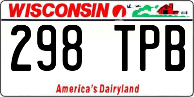 WI license plate 298TPB