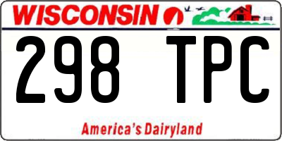 WI license plate 298TPC