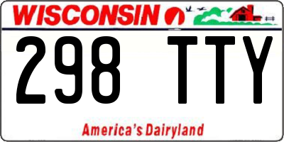WI license plate 298TTY