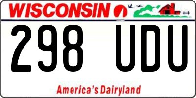 WI license plate 298UDU