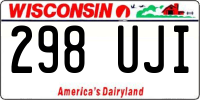 WI license plate 298UJI