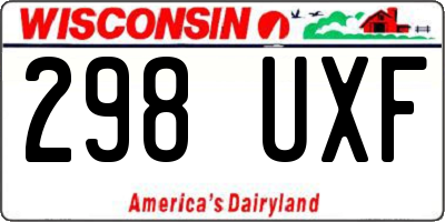 WI license plate 298UXF