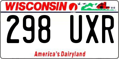 WI license plate 298UXR