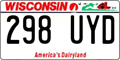 WI license plate 298UYD