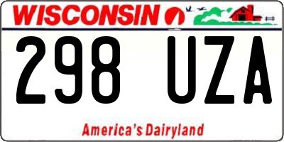 WI license plate 298UZA